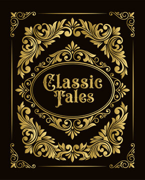 Vintage Gold Ornate Book Cover for Classic Tales