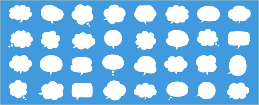シンプルな吹き出しのベクターイラストセット。ふきだし、フレーム、おしゃれ