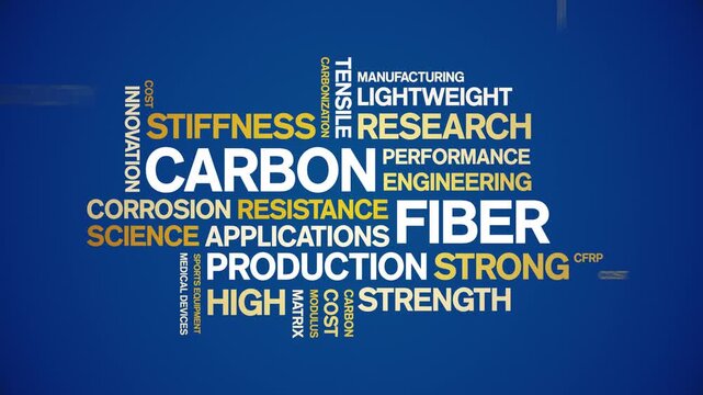 Carbon Fiber animated word cloud-text design animation tag kinetic typography seamless loop.