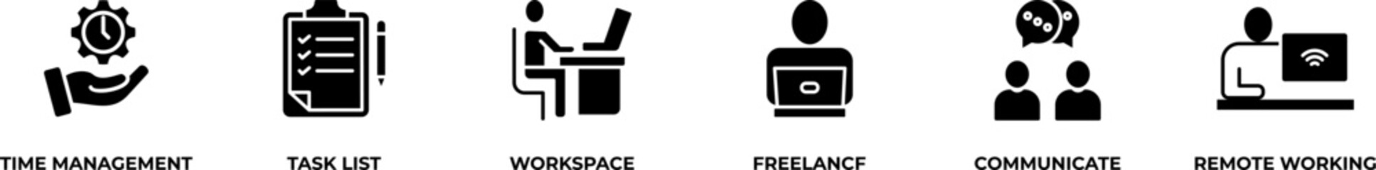 Work from home banner web icon vector illustration concept of wfh with icon