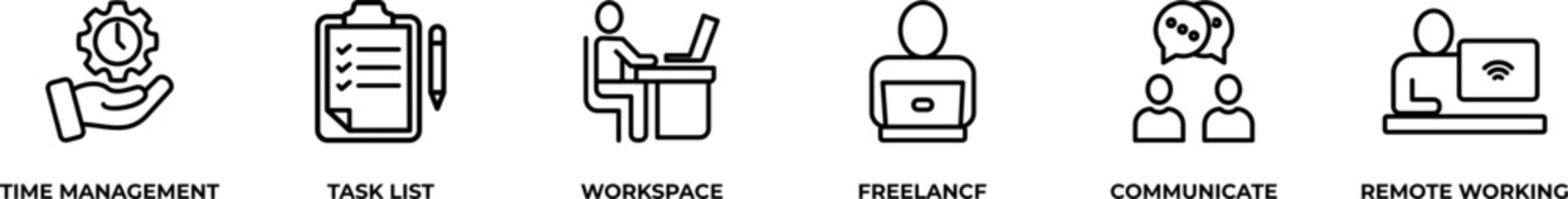 Work from home banner web icon vector illustration concept of wfh with icon