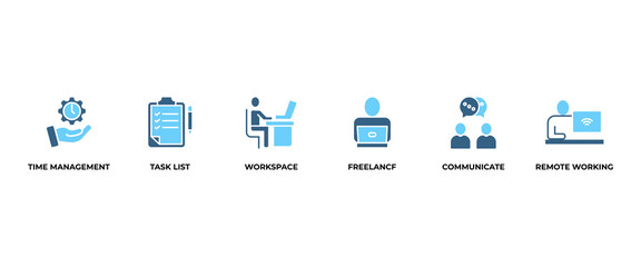 Work from home banner web icon vector illustration concept of wfh with icon