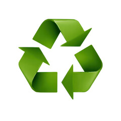 Obraz premium Green recycling symbol with three arrows on black background environment, Png On White Background, Isolated on Transparent Background, Cut Out