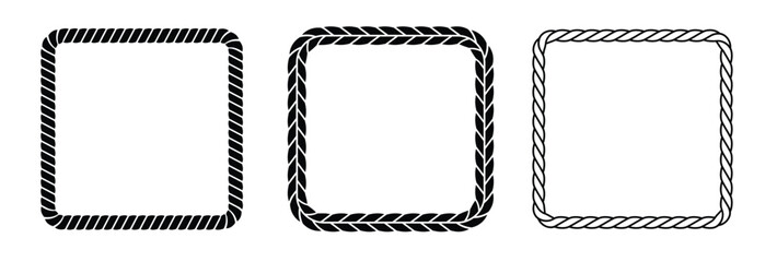 set of rope frames squared cord border collection © Ksomn