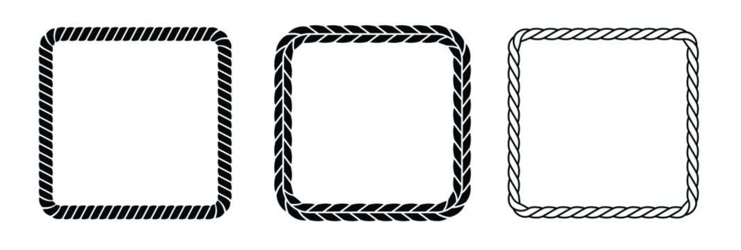 set of rope frames squared cord border collection