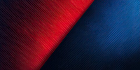 A diagonal split composition featuring a textured red and blue surface with a subtle gradient effect
