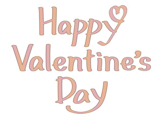 Happy Valentine&rsquo;s Day　ハッピーバレンタイン手書き文字　薄ピンク