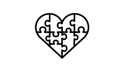 Obraz premium Heart Shaped Puzzle Pieces Together.