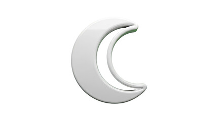 Obraz premium 3D Render of a Crescent Moon Symbol