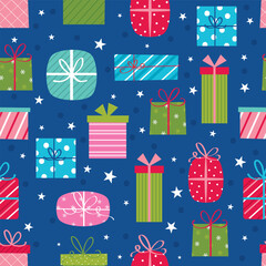 colorful gifts seamless pattern design