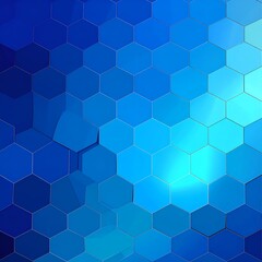 Abstract hexagonal grid in shades of blue. Three-dimensional effect