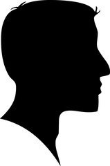 man profile silhouette vector icon head side view for identity or avatar