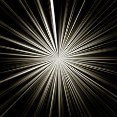 Obraz premium Abstract Sunburst Light Rays on Black Background, Monochrome Radial Starburst Effect 