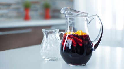 Fresh zucchini and yellow squash on a wooden cutting board in a modern kitchen setting. Generative AI