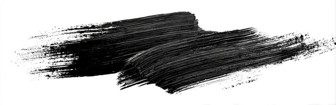 Black paint stroke on white background