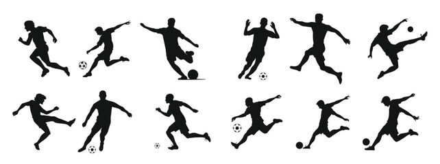 soccer player s silhouette soccer shoot silhouette © Pjdine