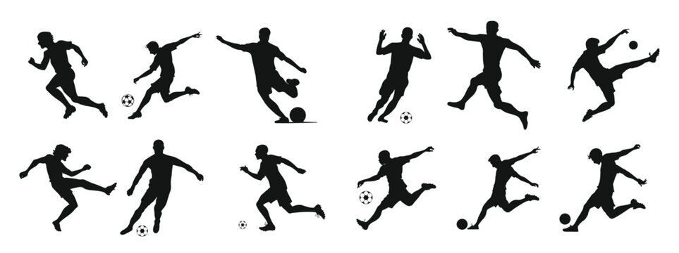 soccer player s silhouette soccer shoot silhouette