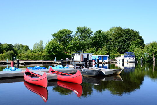 Port in Spring in the Town Aurich, Lower Saxony