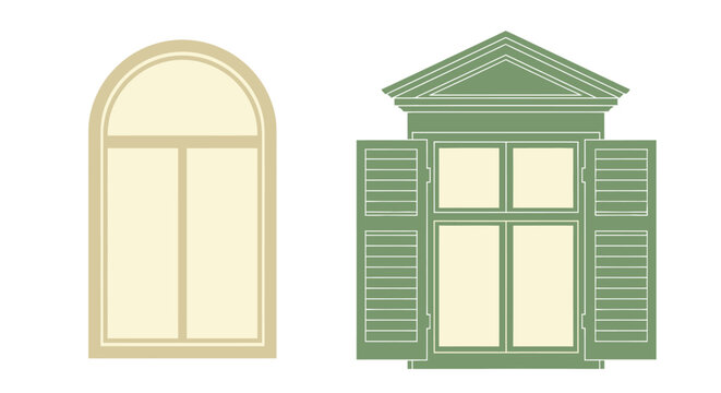 Architectural window and door designs arched and gabled forms