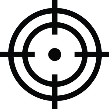 Precise target symbol with crosshair for accurate aim and goal achievement icon