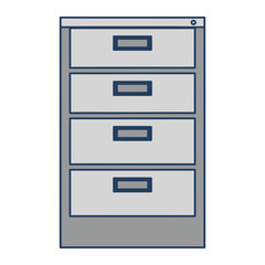 Modern File Cabinet Color Vector Icon for Office Document Storage and Business Organization