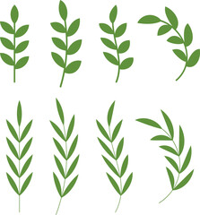 Flat Green Sprout bundle Vector Art Spring Holiday Decoration