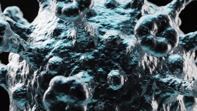 Virus cell model on dark background