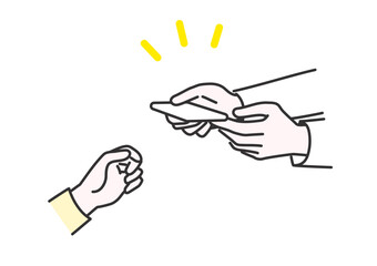 カードを受け取るイメージイラスト