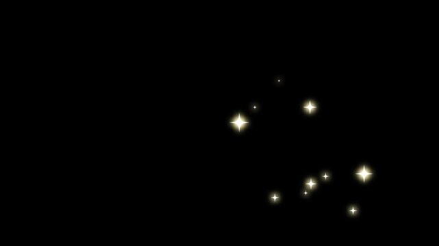 Glitter star circle, luxury white glitter sparkles animation, magic dust pixie trail, twinkling fairy stars particles, elegant festive overlay on black background, seamless 4k