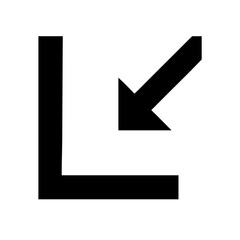 Corner Down Left Icon Vector Illustration