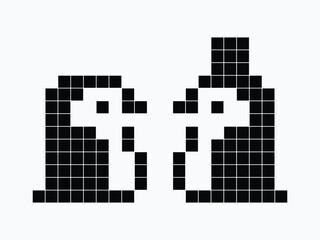 Two Penguins in 8 bit pixel art