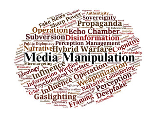Media Manipulation Word Cloud. Key Terms in Information Warfare and Narrative Control