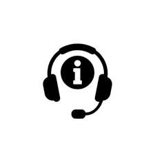 A headset with an information symbol vector image perfect for customer support, call center help desks, and consultancy services