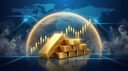Gold bar gold price gold market gold investment gold trading financial growth global finance stock chart currency symbol economic concept gold bar gold price gold market gold investment gold