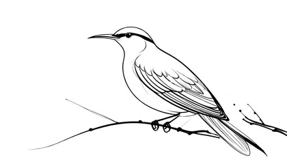 Obraz premium A cute black crow vector illustration of a bird sitting on a winter tree branch featuring a detailed wing and beak sketch for wildlife nature design art