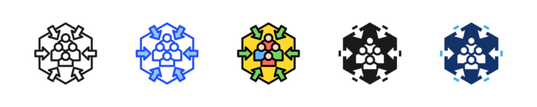 Emergency Assembly Icon Collection With Multiple Styles