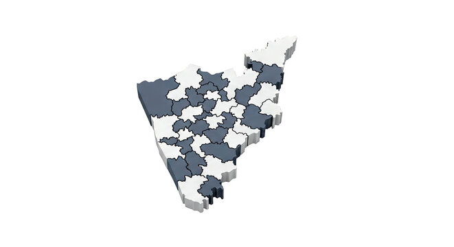 3D Map of India's States and Union Territories