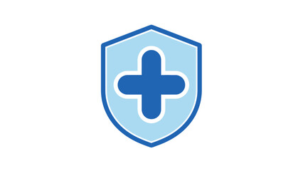 Obraz premium Medical protection symbol on shield icon.