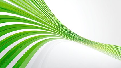 Flowing, elegant composition of bright green curved lines against a neutral, light backdrop