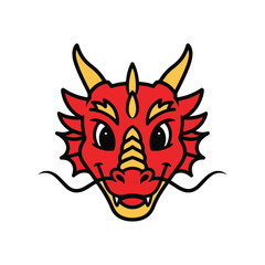 Smiling zodiac dragon head facing forward