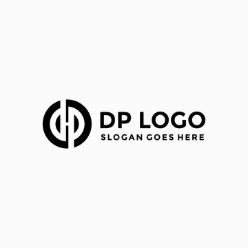 DP Letter circle logo vector image