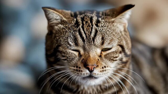 Closeup of a tabby cat