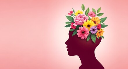 Blooming mind a floral representation of mental growth and harmony