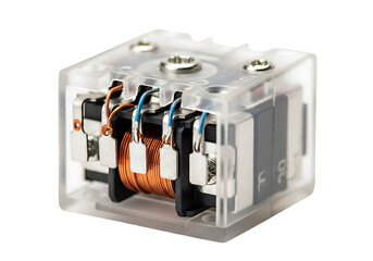 Electromagnetic Relay Internal Components Visible.