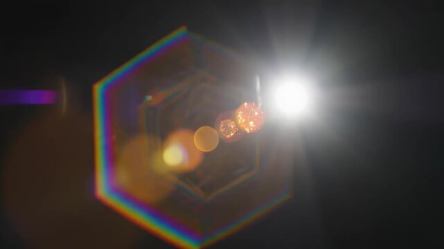 Bright light with colorful lens flare