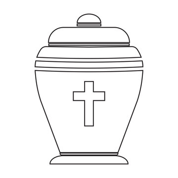 cremation urn or funeral urn icon
