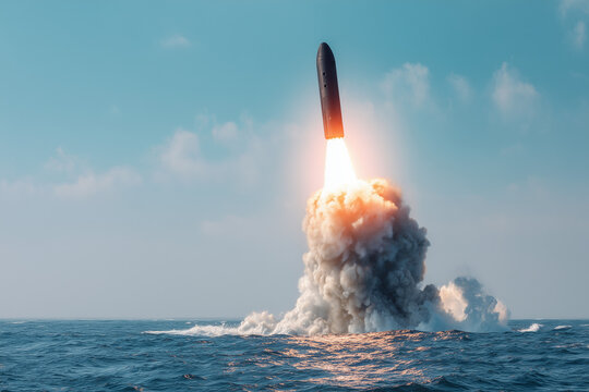 icbm emerging from the. Ballistic missile launched from nuclear submarine 