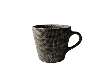 Black Woven Coffee Cup with Handle.