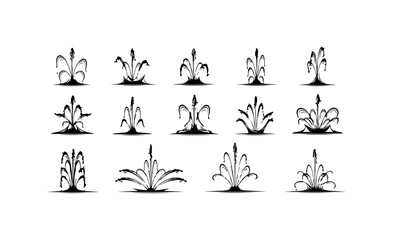 Obraz premium Collection of Water Fountain Illustrations