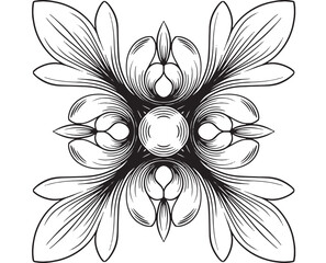 flower floral ornament vintage hand drawing illustration